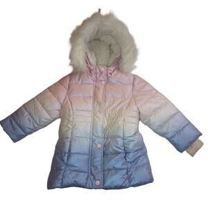 Member’s Mark Girl's Toddler Hooded Puffer Jacket White and Blue Size 3T G002